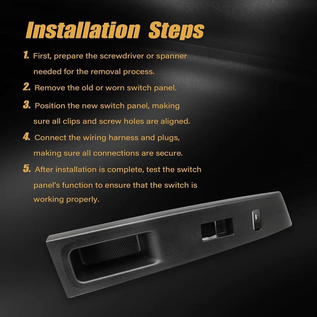 XQSMWF 74231-52650-C0 Prawy Przedni Panel Górny Podłokietnika Ramka Przycisku Szyby Drzwi Samochodowych Wykończenie Kompatybilna z Toyota Yaris L LE SE 2012 2013 2014