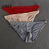 Solid Color Briefs Men Summer 3D U-convex Low-rise Underwear Thin Panties Three-dimensional Pouch Moisture-wicking