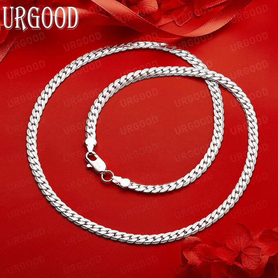 925 Sterling Silver Fashion Necklace Party Gift Jewelry 40CM