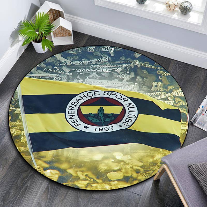 Fenerbahce Players Pattern Round rug,Carpet Rug for Living Room Bedroom Playroom ,Non-slip Floor Mat,Holiday Gifts and Birthday Gifts.