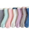 Women's Non-Slip Thermal Fleece Socks 6 Pairs Winter Thick Floor Socks Solid Color Mix Soft Polyester One Size Color As Same As The Picture