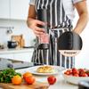 Dual Chamber Electric Pepper Salt Grinder Adjustable Burr Kitchen Spice Grinding Bottle  Cooking
