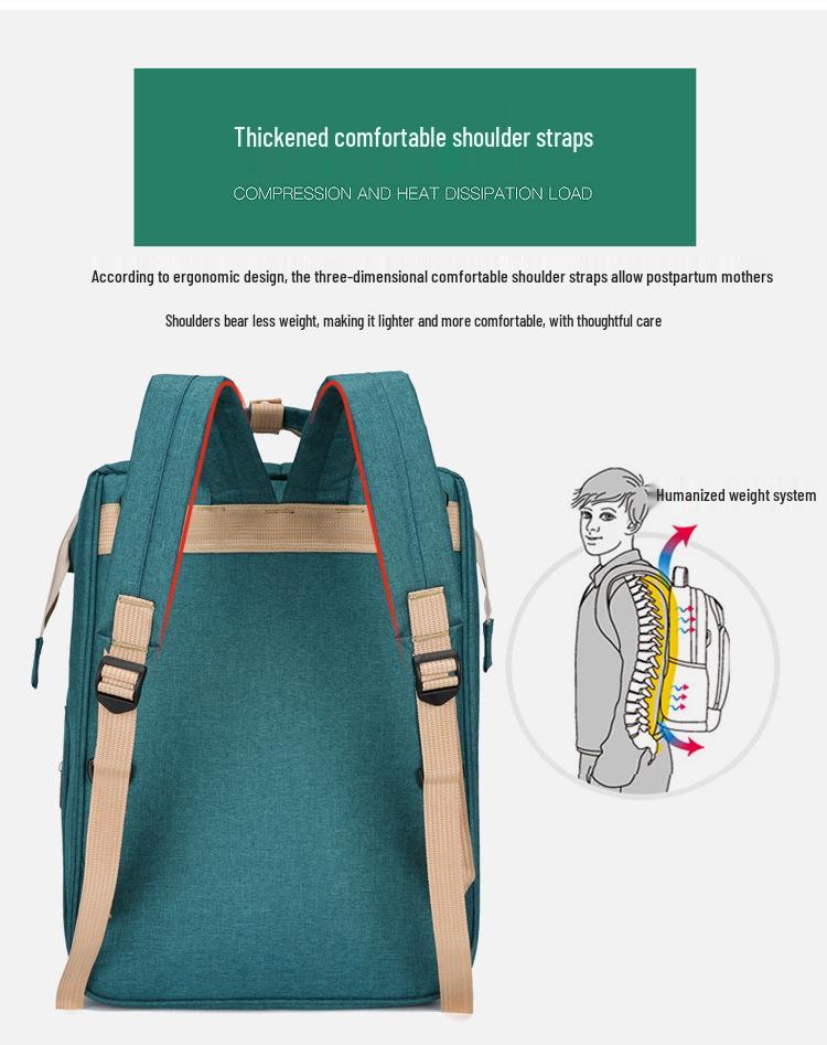 Multipurpose Lightweight Baby Bed and Mommy Travel Bag with Large Capacity and Breast Milk Storage