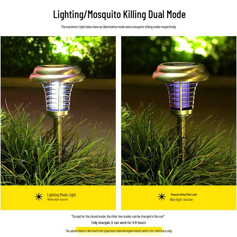 Stainless Steel Waterproof Solar Mosquito Killer & Repellent Lamp for Outdoor Use