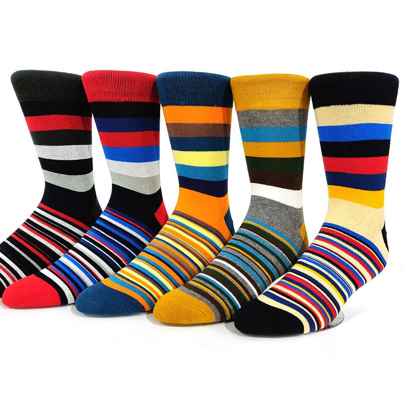 5 Pairs/Pack Men Funny Socks Casual Hip Hop Creative Cartoon Novelty Calcetines Hombre Street