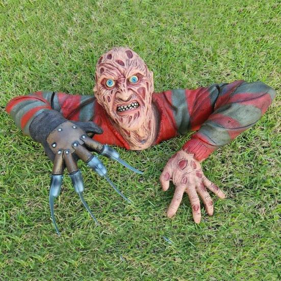 Zombie In A Crawling Position Horror Crawling Zombie Statue Halloween Resin Sculpture for Indoor Outdoor Garden Lawn Decor