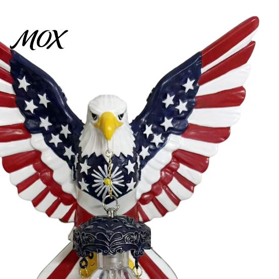 American Theme Holiday Gift Patriotic Bald Eagle Wall Sconce Light, 3D Relief Sculpture Mount Lamp, Vintage Style Lighting Flag Design with Warm Light