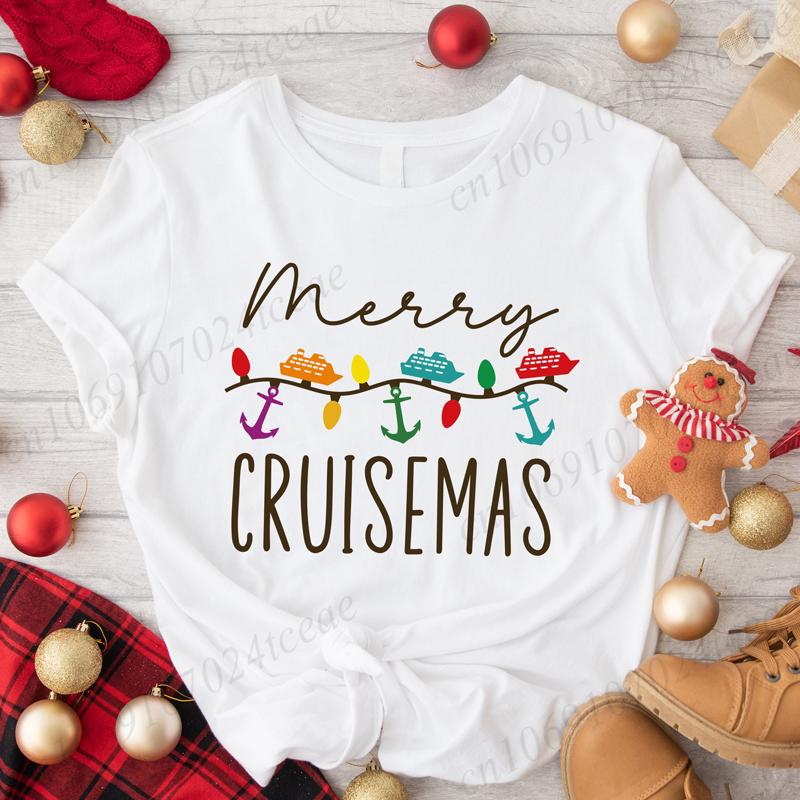 Merry Cruisemas Shirt Family Christmas Cruise TShirts Holiday Trip Matching Cruise TShirts Christmas Lights Tee Clothes