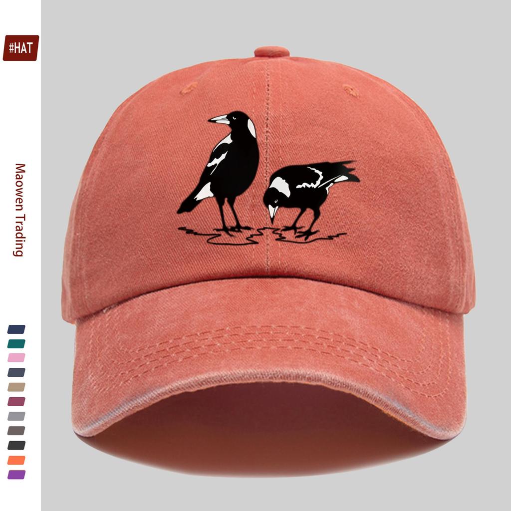 Pc Stück Verstellbare Trucker-Kappe Geeignet für Männer Frauen Vintage Gewaschen Elster Print Snapback Kappe Leichte Baseballkappe für