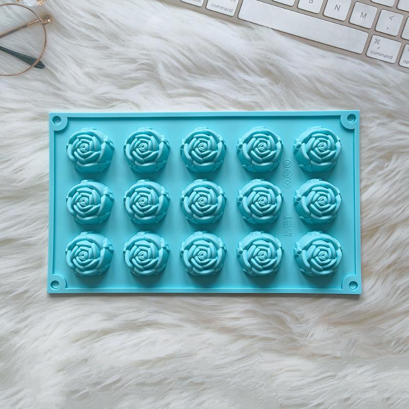 

Форма для 15 конфет в виде розы, силиконовая форма для шоколада и конфет, DIY, для десертов, пудингов, украшения тортов, форма в виде розы, инструменты для изготовления кубиков льда