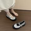Thick-soled Light-mouth Silver Mary Jane Shoes Women's 2025 New Summer and Autumn Ballet with Skirt Light-mouth Single Shoes Small Leather Shoes