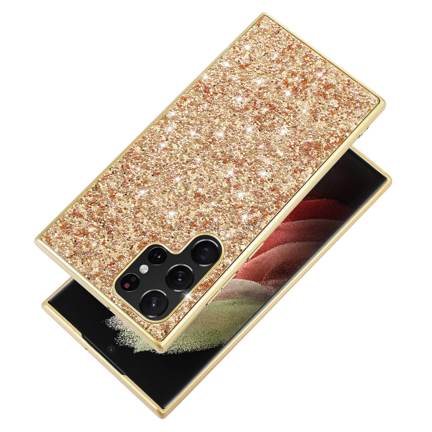 

For Samsung Galaxy S25 Ultra Case TPU+PC Sparkling Glitter Phone Back Cover Red