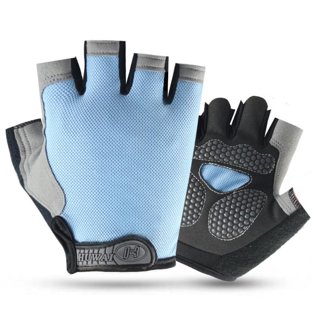 Half-finger Gloves Outdoor Cycling Sports Summer Sun Protection Yoga Driving Shock Absorption Non-slip Silicone Disc Mesh Breathable Design
