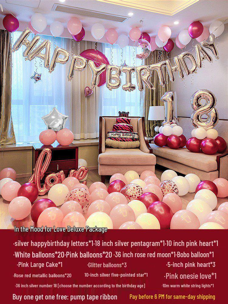 18th Birthday Party Decorations: Balloons & Background Wall Props for Boys & Girls