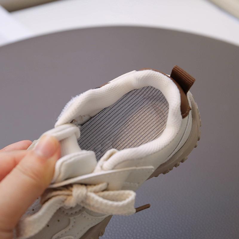 2025 Spring & Autumn Genuine Leather Breathable Boys' & Girls' Soft Sole German Training Sports Shoes