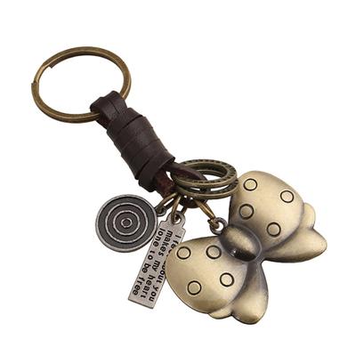 Vintage Key Ring Wing Butterfly Leaf Pendant Men Keychain Xmas Gift