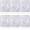 6pcs Self-Adhesive Shower Rod Holder, Clear Invisible Curtain Rod Bracket, No Drilling Wall Mount Tension Rod Retainer for Bathroom Kitchen Bedroom