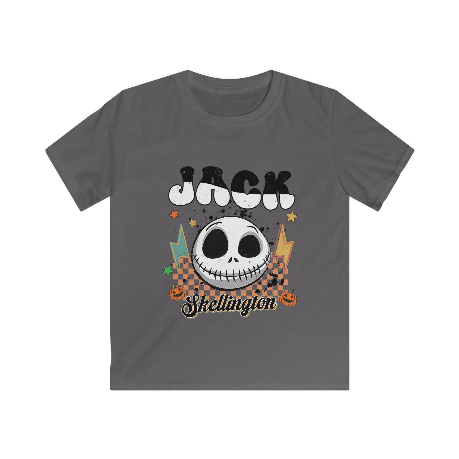 Jack Skellington Kids Tee | Halloween Skull Pumpkin Stars M