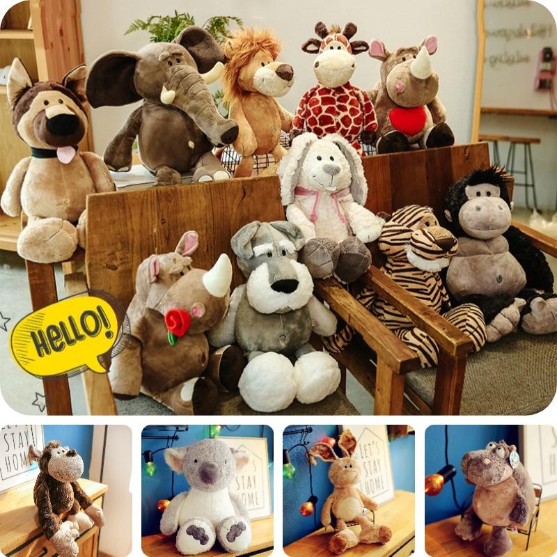Wholesale Jungle Animal Plush Toy Cartoon Gorilla Lion Tiger Giraffe Stuffed Doll