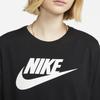 Nike Club Essential Letter Print Design Round Neck Pullover Long Sleeve T-Shirt Women Tops Black FJ0442-010