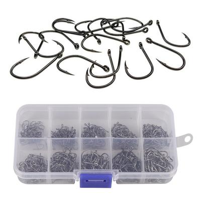 Circle Fishing Hooks Fishhook With Box Bait Holder Accessories Carbon Steel