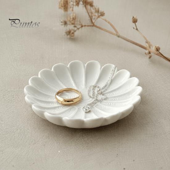 Decorative Jewelry Tray 3D Printed Flower Shape for Rings Necklaces Bracelets, Entryway Table Petal Plate Trays, Trinket Dish, Organizer Living