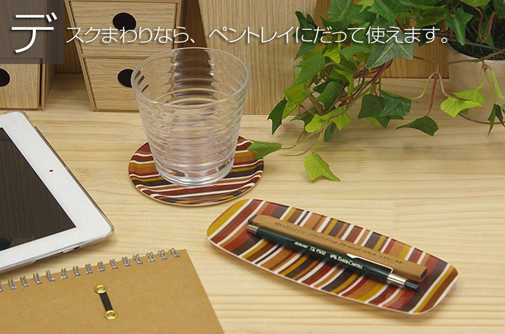 TATSU-CRAFT Towel Tray, Torino Stripe, Deep Blue, Dishwasher Safe, Stylish Plastic Pen Tray, Towel Holder, Perfect for Commercial Use, Cafes,