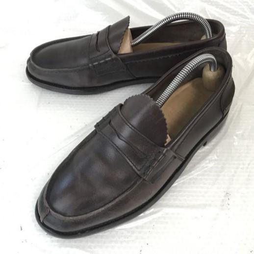 Saxone England Vintage Coin Loafer 7 25.5 Brown Business Dress Shoes(USED)