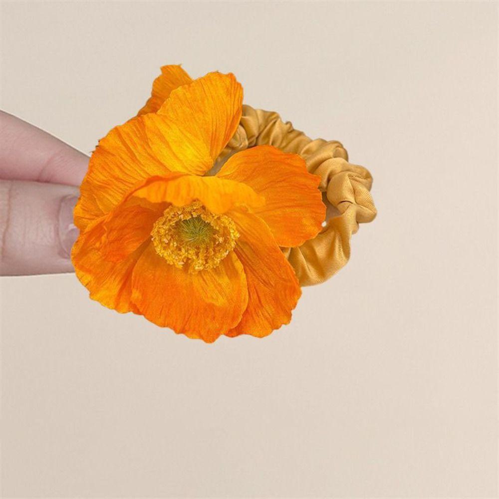 Ponytail Holder Flower Hair Tie Cloth Elastic Hair Band Large Intestine Hair Ring Daily