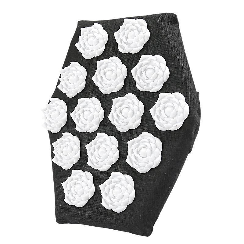 Daily Use Acupuncture Massage Gloves with Floral Round Buckle One Size