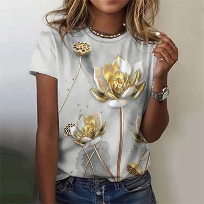 Angel Flower Pattern T Shirt For Women Plant 3D Printed Short Sleeves Summer Casual Loose T-Shirts O-Neck Tops Tees Streetwear