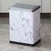 Stainless Steel Trash Can with Lid Luxury Large Capacity Trash Bin Minimalist Built-in Wastebasket Home Room Bathroom Supplies