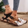 Fashion Lightweight Wedge Slippers for Women Fashion Double Buckle Platform Sandals Woman Summer Comfort Non Slip Beach Slides Plus Size