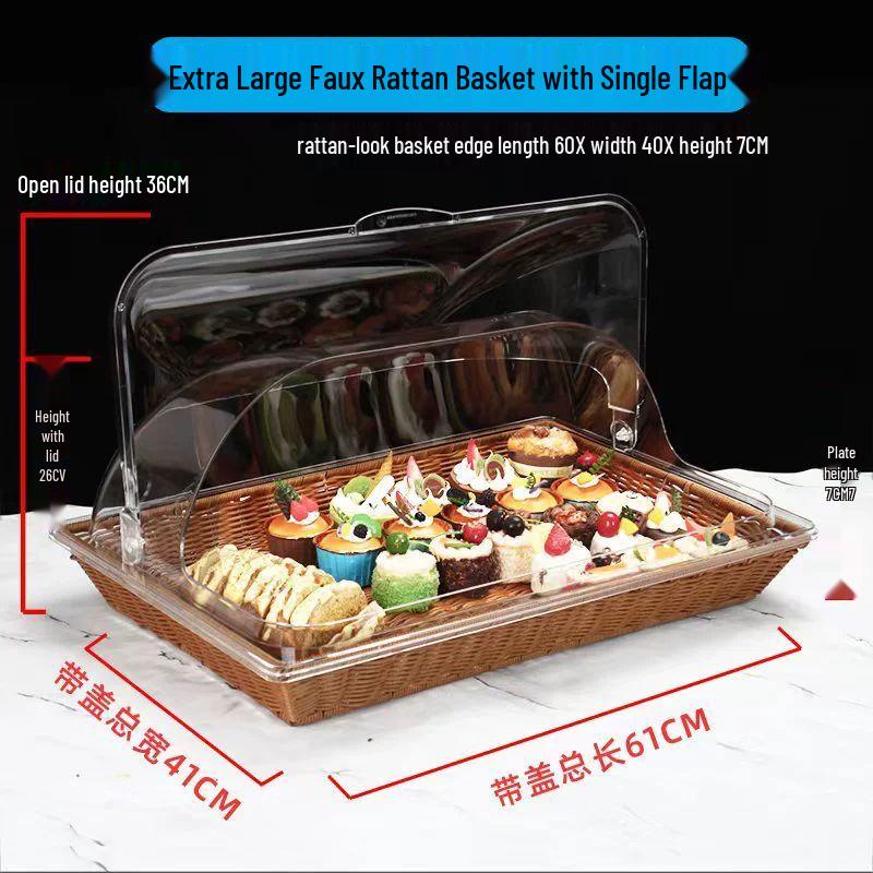 Европейский стиль плетеная ротанговая корзина-буфет для подачи с крышкой
