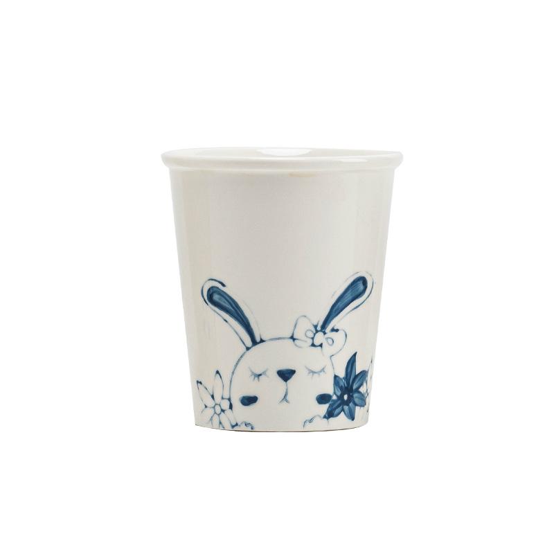 Japanese Blue and White Hand-painted Coffee Cup Creative Coffee Hanging Ear Cup Ceramic Tea Cup Juice Cup Cola Cup Coffee Cup