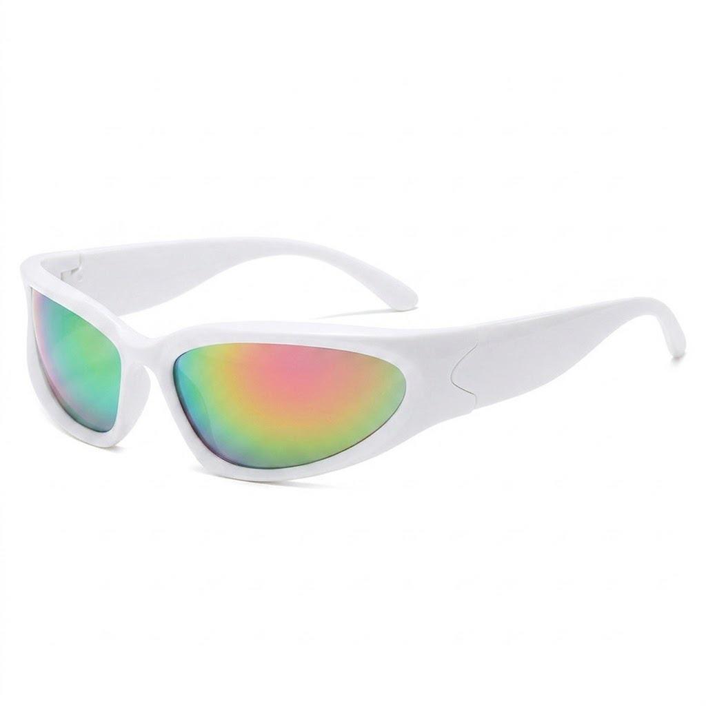 Lunettes de soleil futuristes Cyberpunk à monture étroite: Style Sportif Millennial Y2K avec Protection Solaire Européenne et Américaine