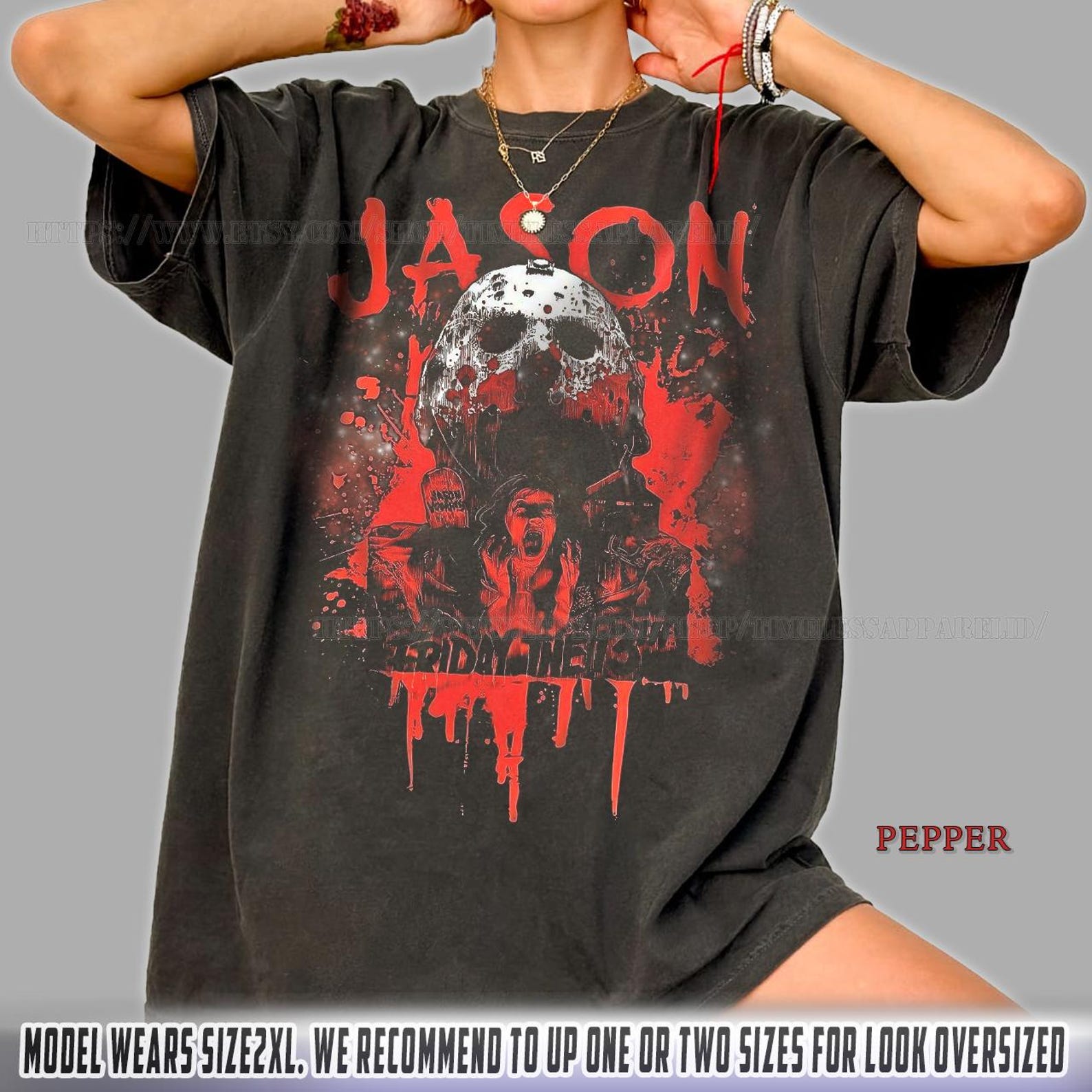 Jason Voorhees Shirt, Horror Movie Graphic Tee, Slasher Horror T-Shirt, Spooky Season Shirt, Halloween Horror Tee, Vintage 80s Slasher Shirt L