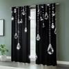 Black Crystal Curtains Pole Bag Bedroom Living Room Decoration Home Curtain Elegant Made Of Polyester Washable Area Ready