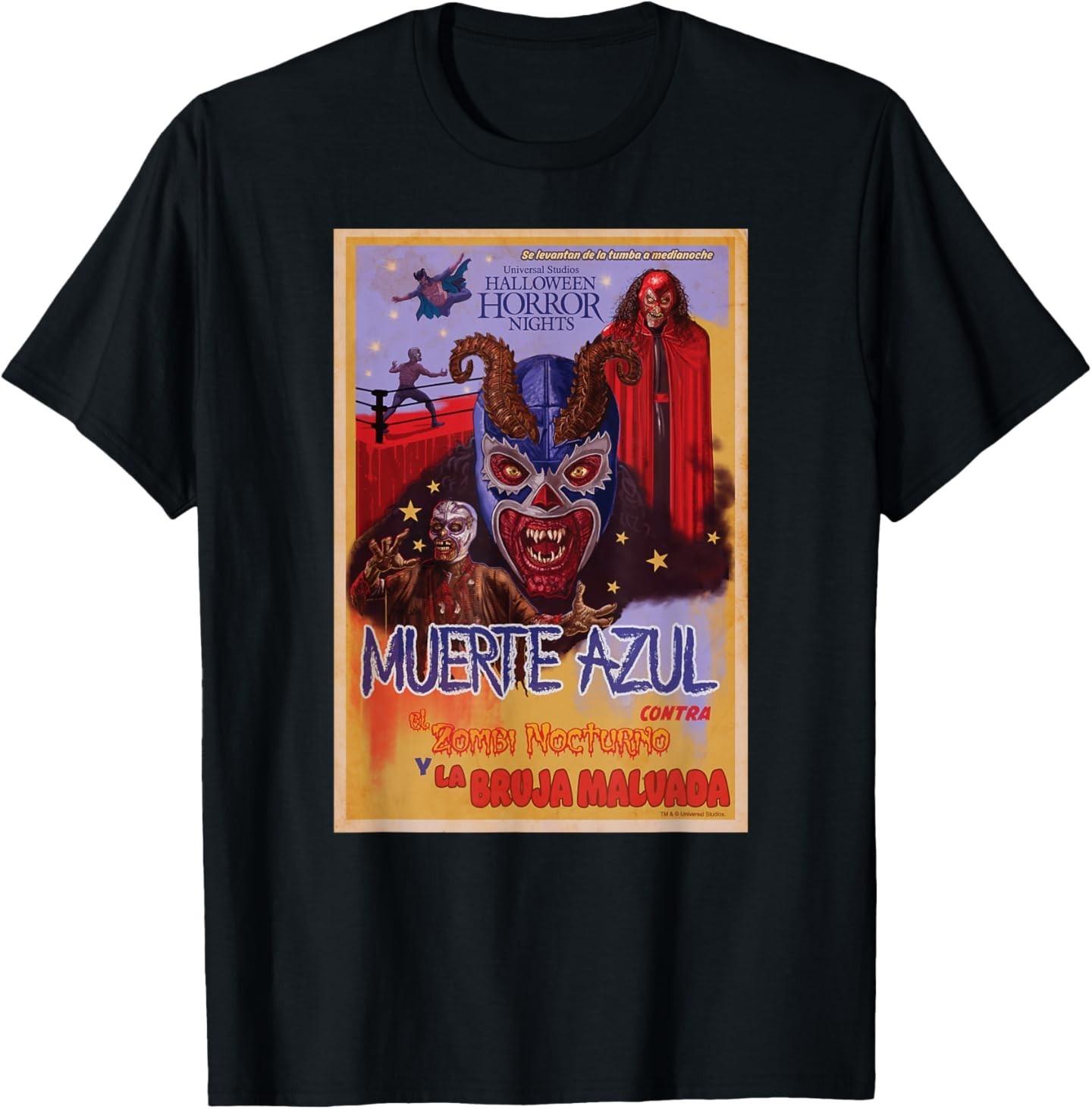 

Universal Halloween Horror Nights Muerte Azul T-Shirt Mens Womens Tees Top L