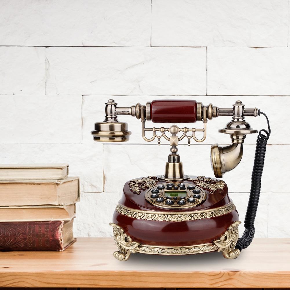 Desktop Retro Vintage ID Telephone with Display FSK/DTMF for Home  Office Hotel Decoration