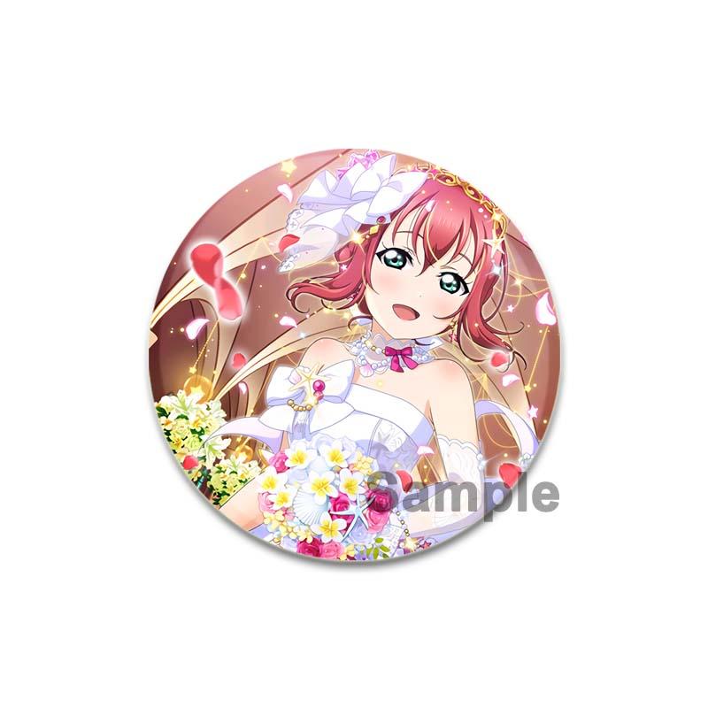 32/44/58mm LoveLive!SuperStar!!Ping An Pansy Tang Coco Round Brooch Clothing Lapel Pin Souvenir Soft Button  Decorative Hat Badge