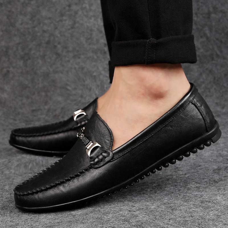 2025 Penny Loafers Men Boat Shoes Casual Breathable Mens Shoes Moccasins Slip On Flats Leather Mens Driving Shoes Male Footwear