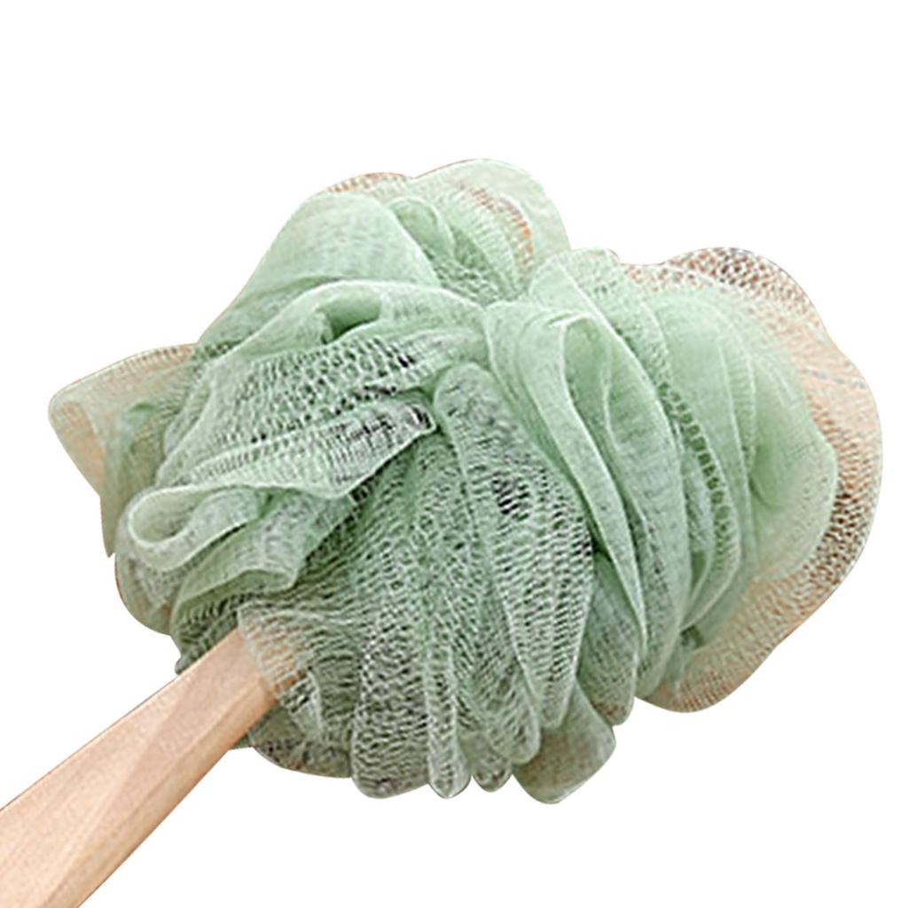 Långhandtagad Kroppsskrubbare Rengöring Badskrubb Badskrubbboll för Badrumsdusch Grön