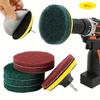 8Pcs 4 Inch Electric Drill Brush Scrub Pads Grout Power Drills Scrubber Cleaning Brush Tub Cleaner Tools Kit Dusty Brush