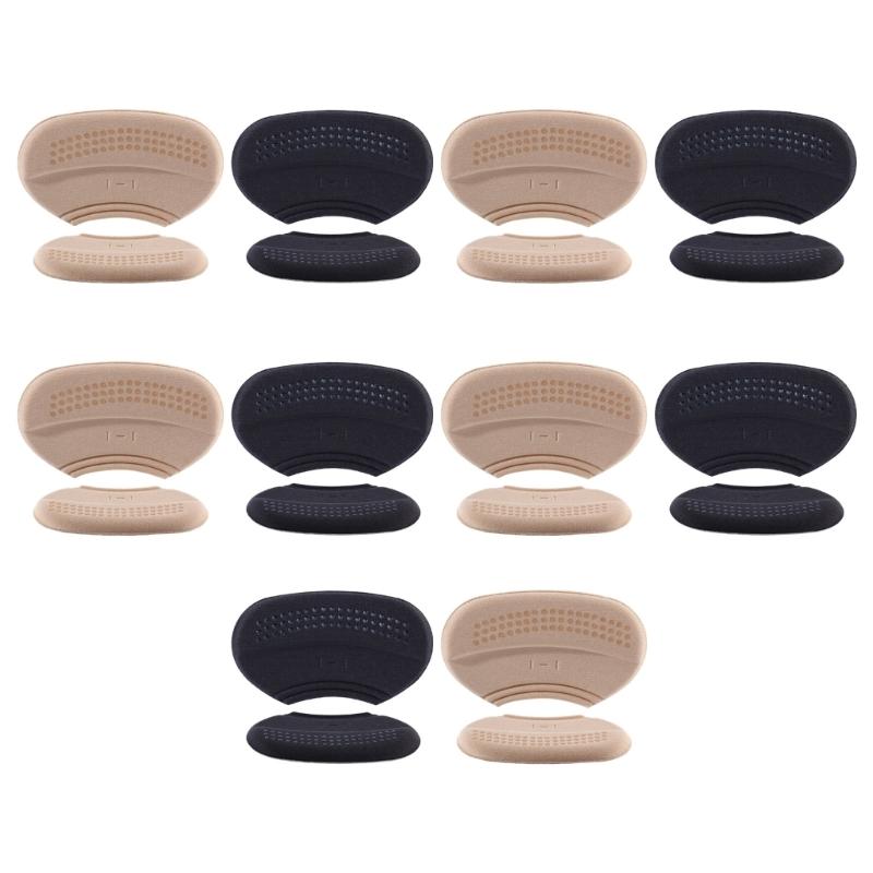10 Pairs Adhesive Heel Cushions for Oversized Shoe Blisters Prevention Heel Grips Pad for Men Women Leather Shoe