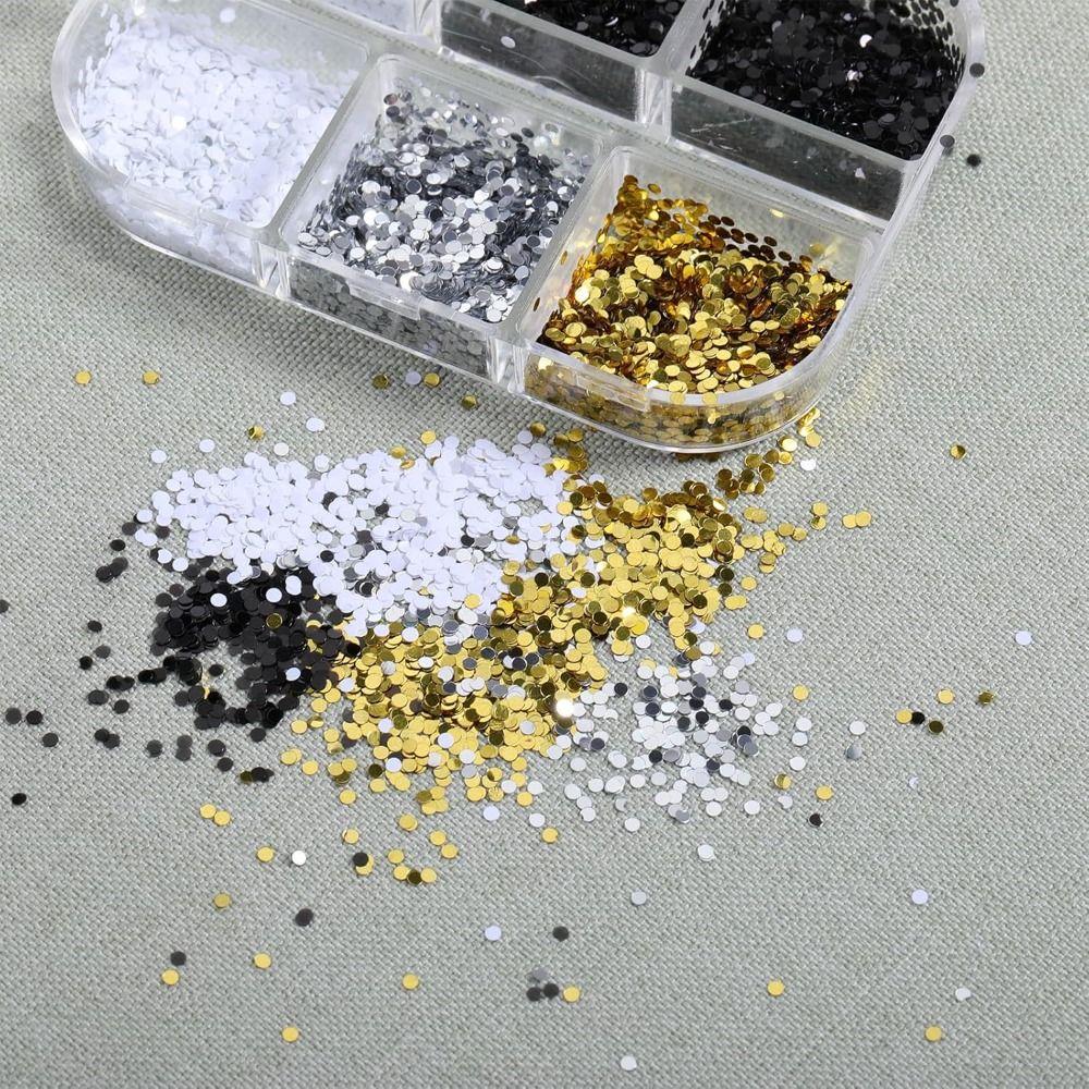 1mm Tiny Dot Nail Art Sequins 3D Laser Round Dots Paillettes New Disco Nail Sequin  for Nail Art