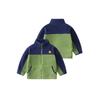 Children's Clothing for Autumn and Winter, Fleece Jacket for Boys, Thickened Zip-Up Shirt, Top for Baby Boys, Color-Blocked Stand-Up Collar Clothing