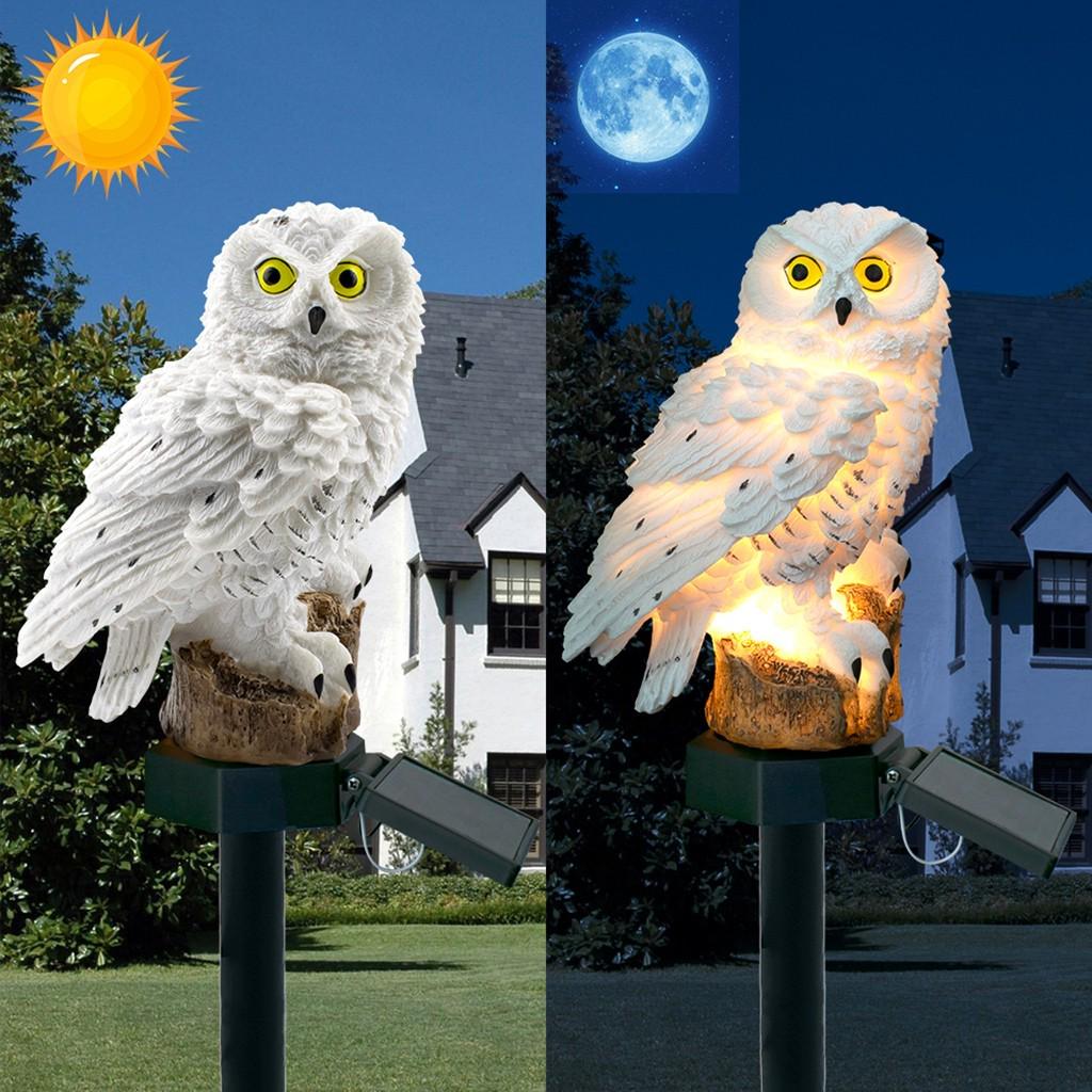 2PCS LED Garden Lights Solar Night Lights Owl Shape Solar-Powered  Lamp