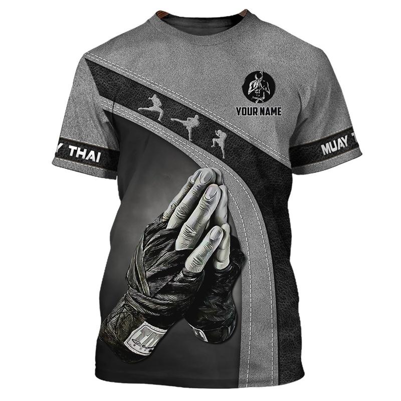 3D Printed Boxing Combat Sports T Shirt for Men Customized Pattern Tee Shirts Summer Street Loose Short Sleeve O-Neck T-shirts