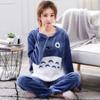 Unisex Flanel Gecelik Yeni Kadın Erkek Kış Sıcak Polar Çiftler Pijama Takımı Aşıklar Gecelik Sevimli Karikatür Pijama Ev Giyim